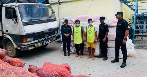 तरकारी ढुवानी गर्ने गाडीमा गाँजा सहित  तीन जना पक्राउ